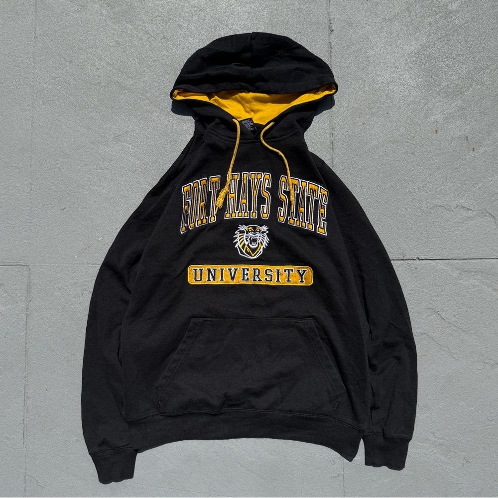 Colosseum Black and Gold Fort Hays State University Hoodie